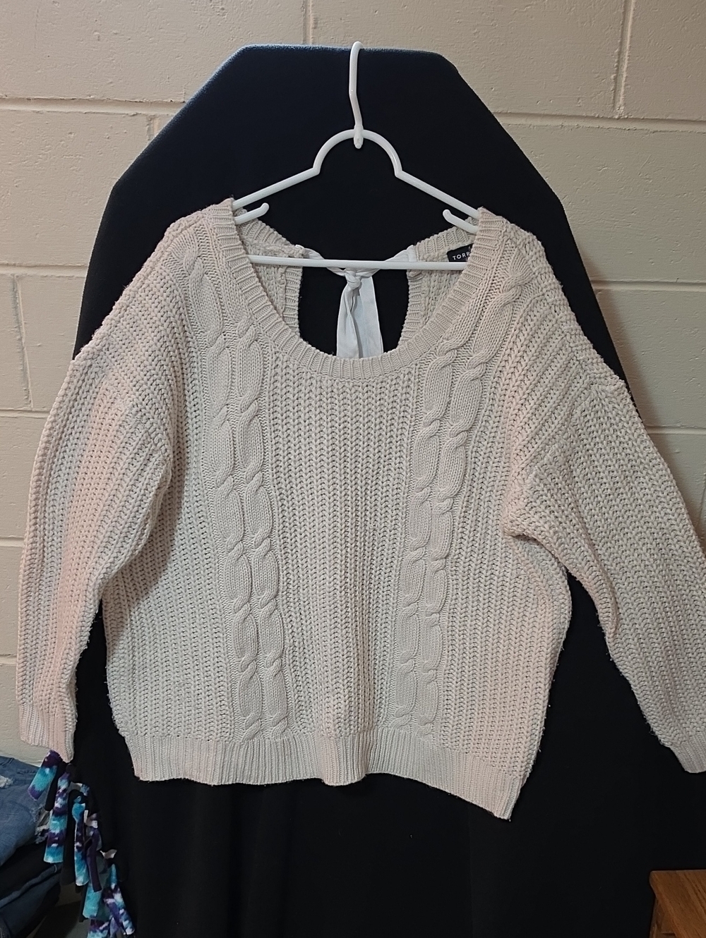 torrid Cream Cable Knit Scoop Neck Sweater